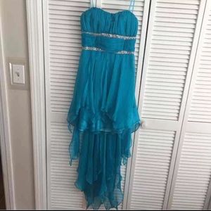 Blue high low dress